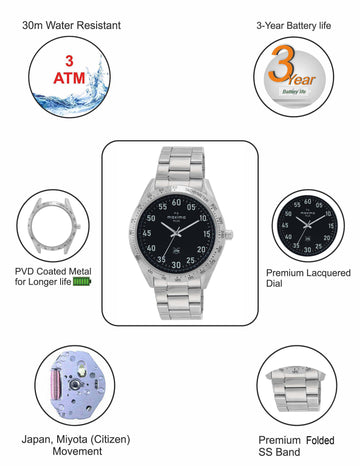 Maxima ATTIVO Men Black Dial Analogue Watch - 62571CMGI